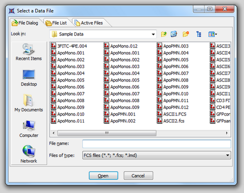 图3.16  Select a Data File Dialog (选择数据文件对话框)